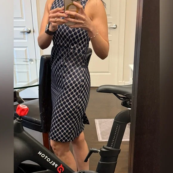 Elegant Banana Republic Navy and cream Sleeveless Dress - Picture 4 of 7